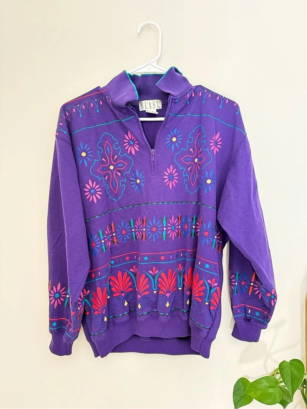 BLAST Purple Floral Sweatshirt Set Size XL